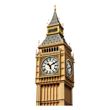 Cinematic Realistic Big Ben Landmark Emoji, showcasing the historic clock tower in exquisite detail rendered with dynamic lighting and rich textures that highlight its timeless grandeur. sticker