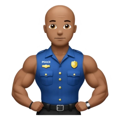 black bald police bodybuilder  sticker