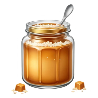 Salted caramel jar with small peaces of salt and without face emoji  sticker