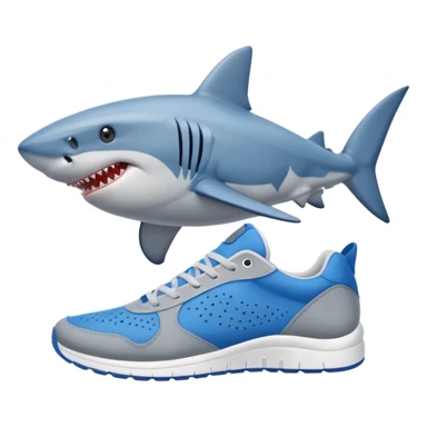 Tiburon con zapatillas sticker