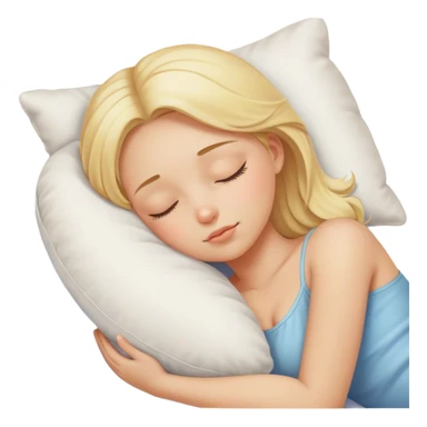 Blonde girl sleeping on a pillow sticker