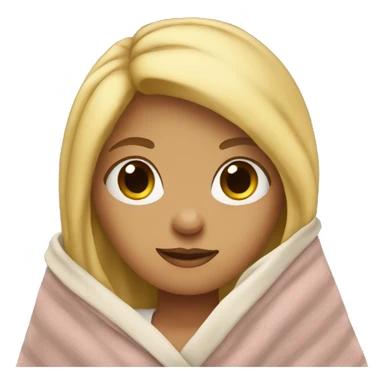 Blonde girl wrapped in blanket  sticker