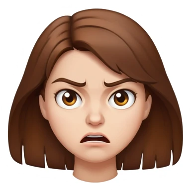 angry woman with brown hair sitting avoiding conversation sticker