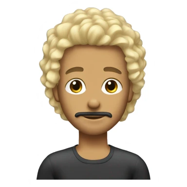 boy blonde with surfer curly hair and black beard sticker