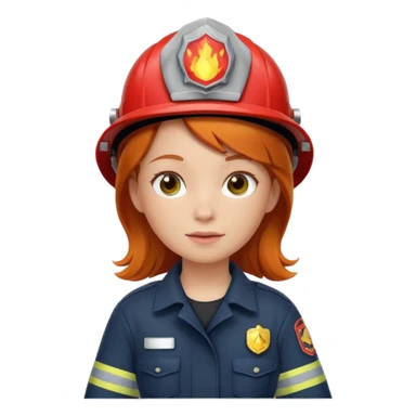 girl fireman with ginger hair sticker