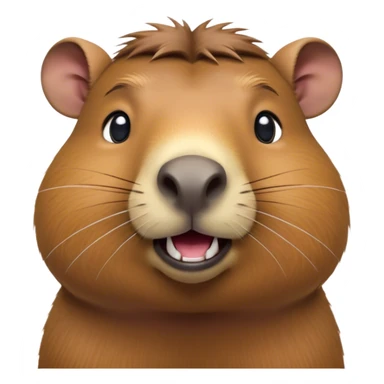 Cinematic Comical Capybara Portrait Emoji, Head tilted dramatically with an exaggeratedly amused expression, featuring a robust, rounded build and a distinct capybara face with a broad snout and quirky, small ears, rendered with lifelike soft fur and wide, comically expressive eyes brimming with playful disbelief; high shine, dramatic yet playful, styled with an air of cheeky mischief, soft glowing outline, capturing the essence of a spirited and over‐the‐top capybara that looks ready to side‐eye its way into viral fame! sticker