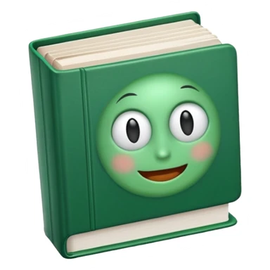 emoji green book without face sticker