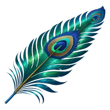 a colorful peacock feather, detailed sticker