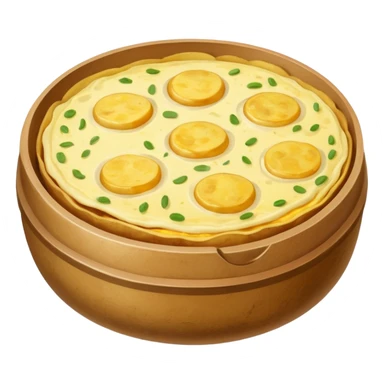 Round spanish potato omelet no plate sticker