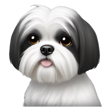maltese shihtzu black and white sticker