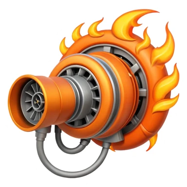 turbocharger with flames coming out sticker