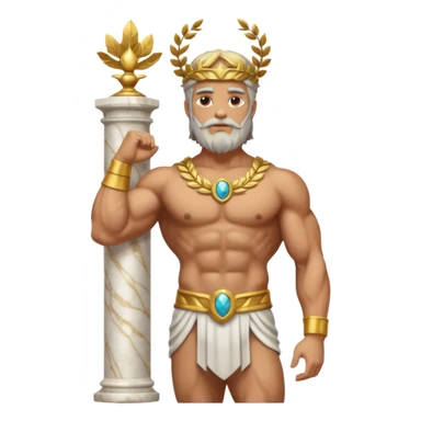 Zeus, whole body, leaning against sticker