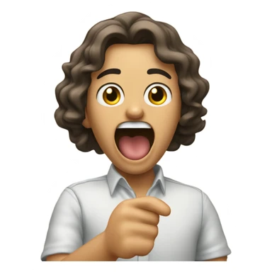 Una cara sacando la lengua con las manos a los lados como haciendo la morisqueta de burla sticker