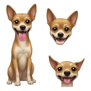 mtutt dog with small german shephard head but larger chihuahua eyes and large overbite with left upper sharp canine tooth a crooked and sticking out mouth sticker
