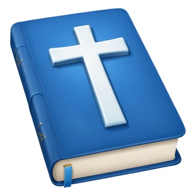 Blue Bible smooth with white cross sticker