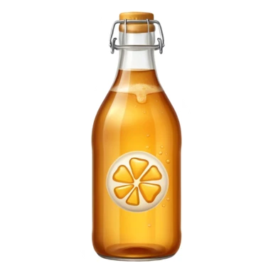 amber fizzy kombucha in glass bottle sticker