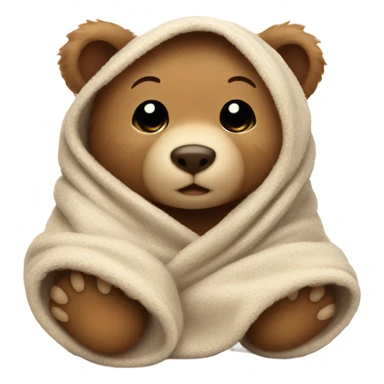 Baby bear wrapped in a blanket ￼ sticker