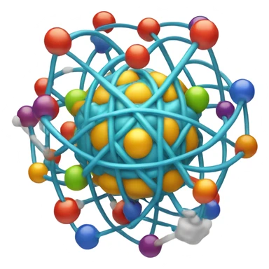 an atom with a human brain in the core sticker