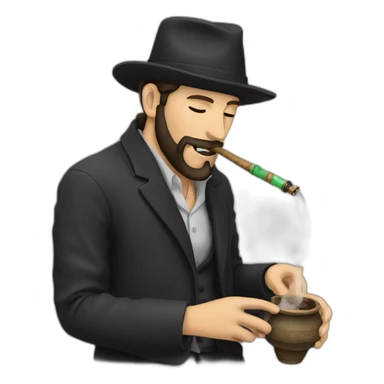 jew smoking hookah sticker