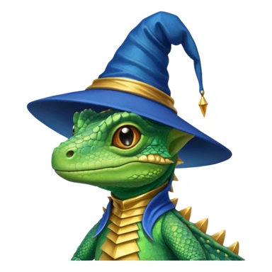 Lizard wearing a wizard hat sticker