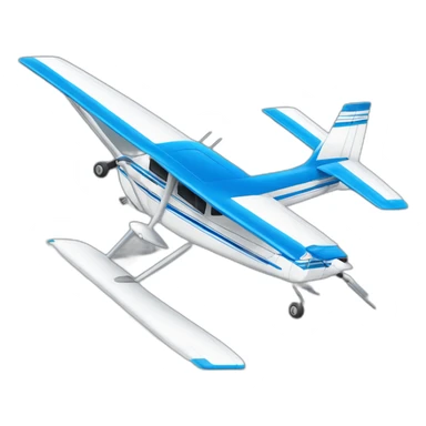 avion cessna 172 celeste, blanco y azul sticker