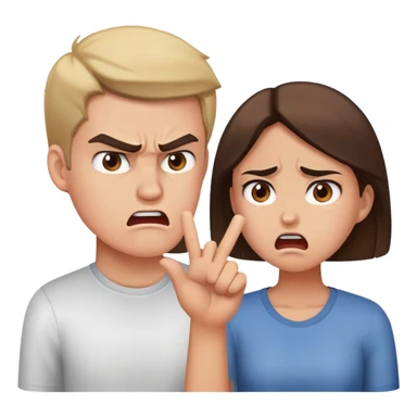 Girl and boyfriend fighting sticker
