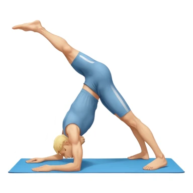 tall blonde man downward dog yoga sticker