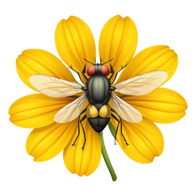 
fly on flower sticker