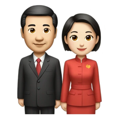 Li Hongzhi and XI Jinping, two human mentors, arm in arm，team up sticker