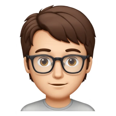 A geek guy with bushy hair and rectangle glasses  sticker