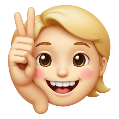 Create a simple emoji making a cute face with his index finger on his teeth acting all cute and naughty sticker