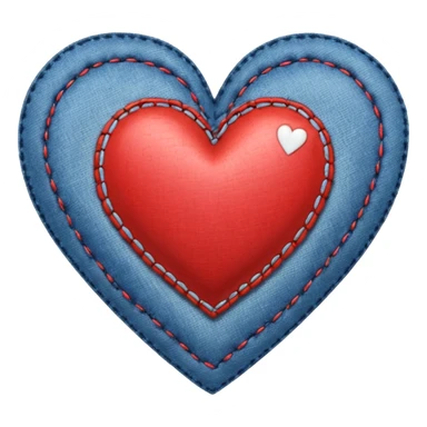 Denim heart sticker