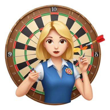 Girl playing darts but throwing cigarettes and chicken at the dart board sticker