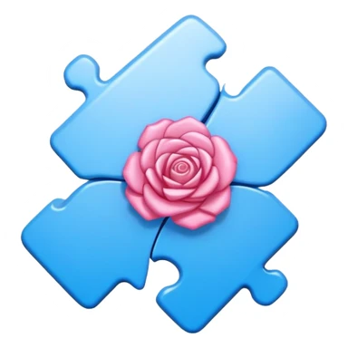 rosa azul enrollando a una pieza de puzle sticker