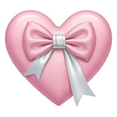 light pink heart with a white bow on it sticker