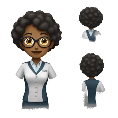 Profesora pelo negro lentes sticker