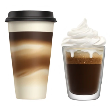 raf coffee with cream and sugar in a glass cup sticker