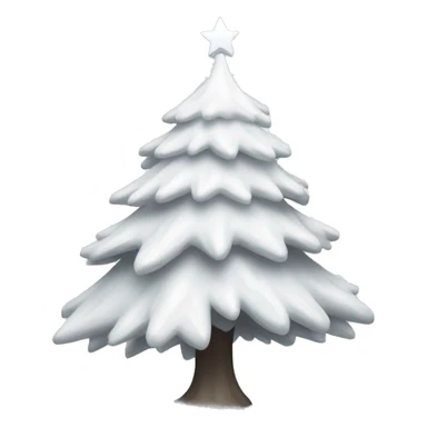 Aesthetic white Christmas tree with white ball sticker