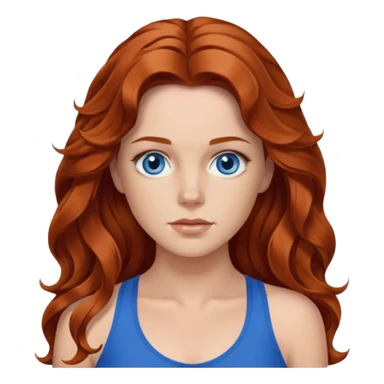 Matt Ryan Constantine and Long wavy Auburn hair woman BLUE eyes wearing blue cami sticker