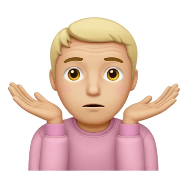 the embarrassed man in soft pink, beige and yellow pastel colors sticker