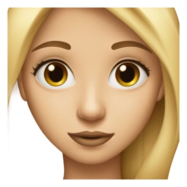 a beautiful girl with neat facial features, blonde hair, brown eyes, and full lips. sticker