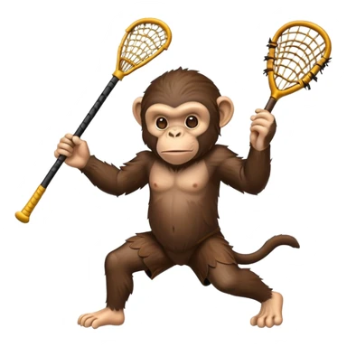 Chimp playing lacrosse sticker