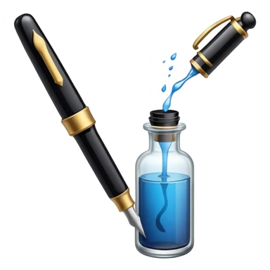 Vintage Fountain pen + in bottle sticker