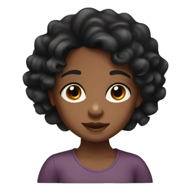 little brown skin girl with curley black hair  sticker