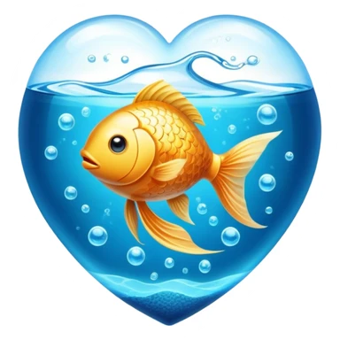 Golden fish in blue water transforming into an omega-3 capsule, with ethereal energy connecting to a heart and brain, showing the origin of omega-3 from fish sticker