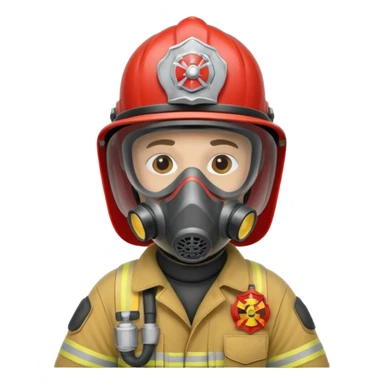 Firefighter with respiratory protection sticker