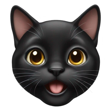 Surprised face of a black lop-eared cat sticker