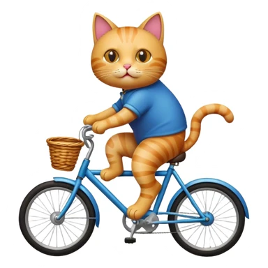 cat riding a bike sticker