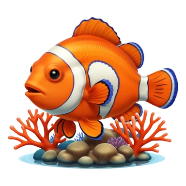 Clown fish with coral in an aquarium sticker