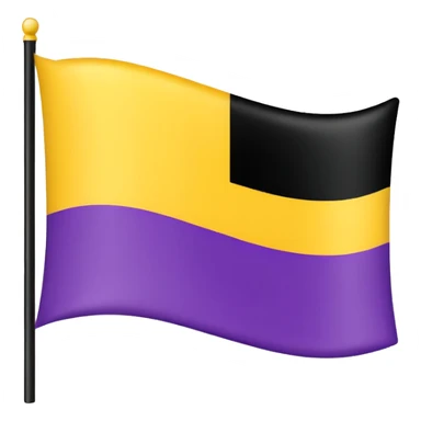 Nonbinary pride flag that goes from the top (black, white ,yellow) to the end (purple) sticker